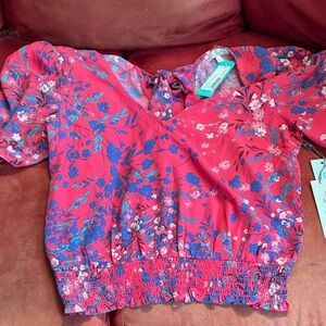 Stichfix Nine Britton Floral pink fuchsia Women's Top